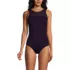 Women's Chlorine Resistant Smoothing Control Mesh High Neck One Piece Swimsuit, Front