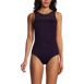 Women's Chlorine Resistant Smoothing Control Mesh High Neck One Piece Swimsuit, Front