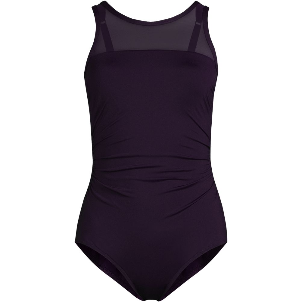 Kalesh Plunge Neck Mesh One-Piece