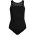 Women's Plus Size Chlorine Resistant Smoothing Control Mesh High Neck One Piece Swimsuit, Front