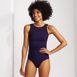 Women's Chlorine Resistant Smoothing Control Mesh High Neck One Piece Swimsuit, alternative image