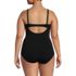 Women's Plus Size Chlorine Resistant Smoothing Control Mesh High Neck One Piece Swimsuit, Back