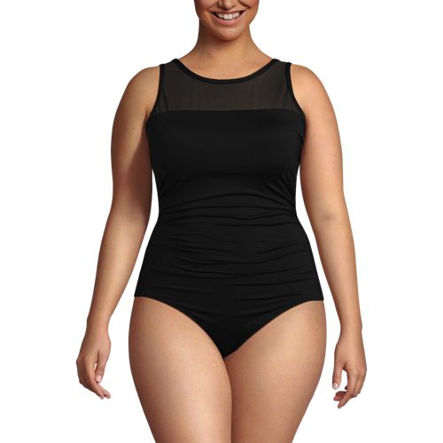 Miraclesuit Women's Swimwear Spectra Tummy Control Square Neckline  Underwire Bra One Piece Swimsuit, Black, 16 at  Women's Clothing store