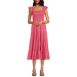 Women's Petite Cotton Dobby Smocked Dress with Ruffle Straps, Front