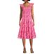 Women's Petite Cotton Dobby Smocked Dress with Ruffle Straps, Front