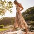 Women's Petite Cotton Dobby Smocked Dress with Ruffle Straps, alternative image