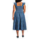 Women's Plus Size Chambray Smocked Dress with Ruffle Straps, Back
