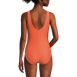 Women's Chlorine Resistant Texture High Leg Soft Cup Tugless Sporty One Piece Swimsuit, Back