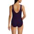 Women's Chlorine Resistant Texture High Leg Soft Cup Tugless Sporty One Piece Swimsuit, Back