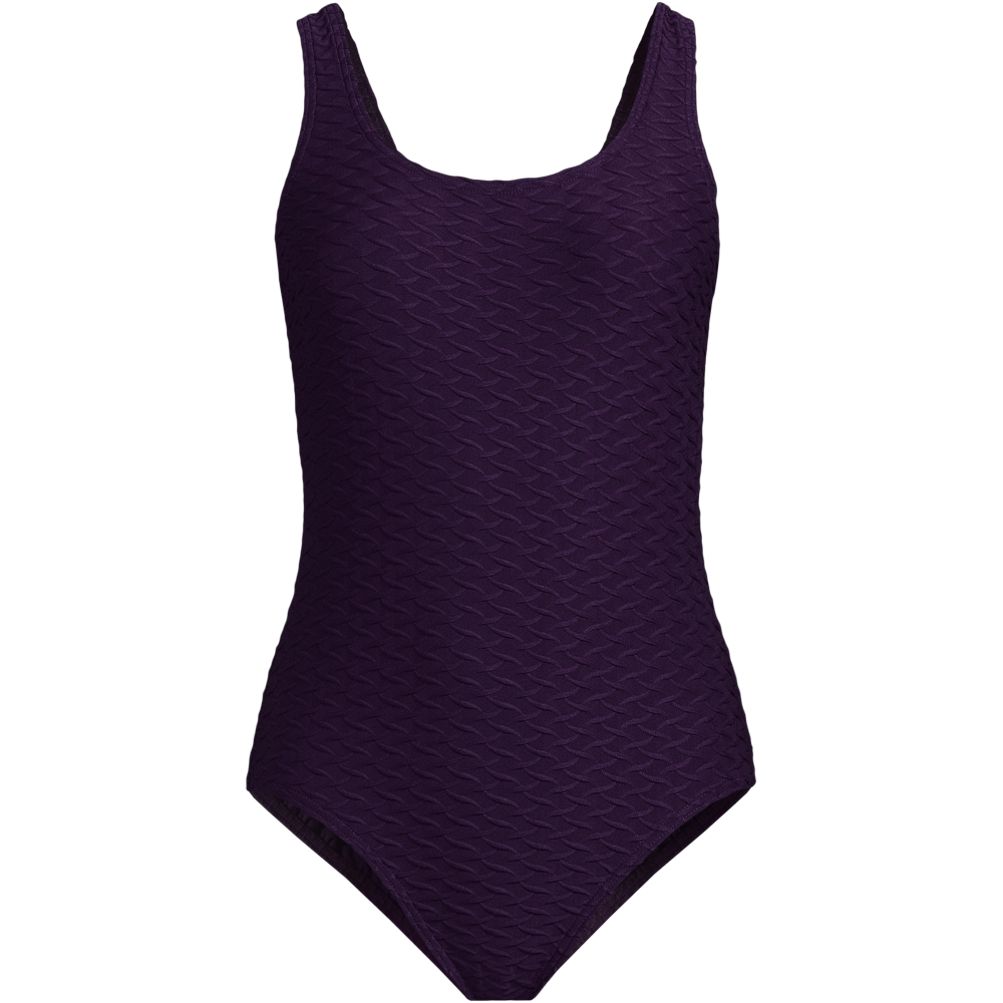 Women's Chlorine Resistant Texture High Leg Soft Cup Tugless