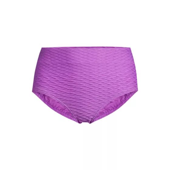 Women's Chlorine Resistant Texture High Waisted Bikini Swim Bottoms - primary
