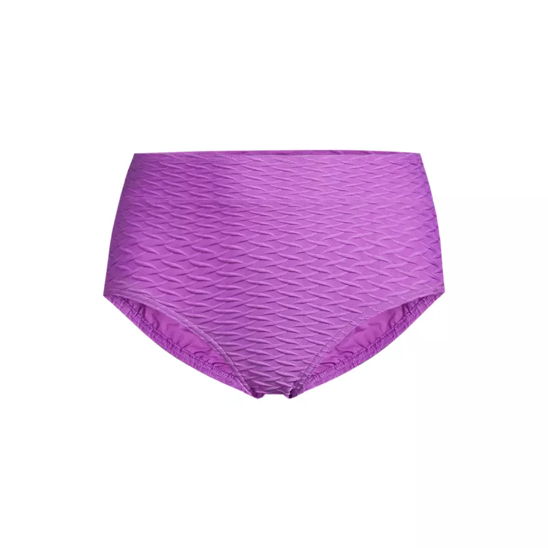Women's Texture High Waisted Bikini Swim Bottoms, Front