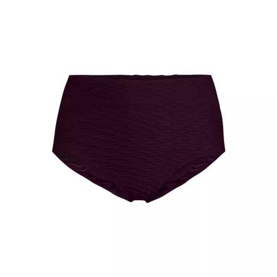 Women's Chlorine Resistant Texture High Waisted Bikini Swim Bottoms - primary