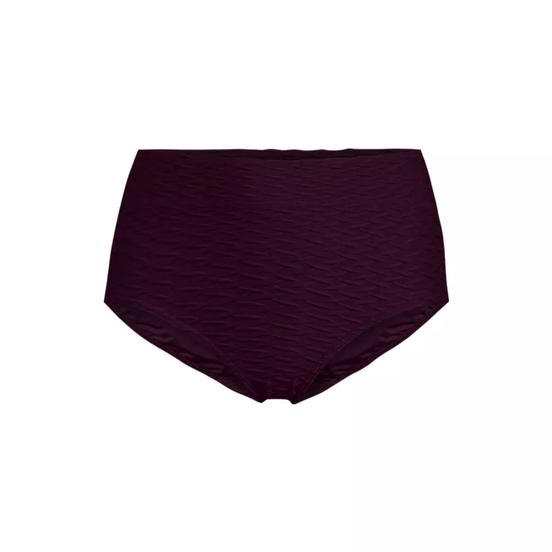 Women's Texture High Waisted Bikini Swim Bottoms, Front