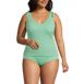 Women's Plus Size Gingham V-Neck Shoulder Tie Tankini Swimsuit Top, Front