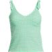 Women's Plus Size Gingham V-Neck Shoulder Tie Tankini Swimsuit Top, Front