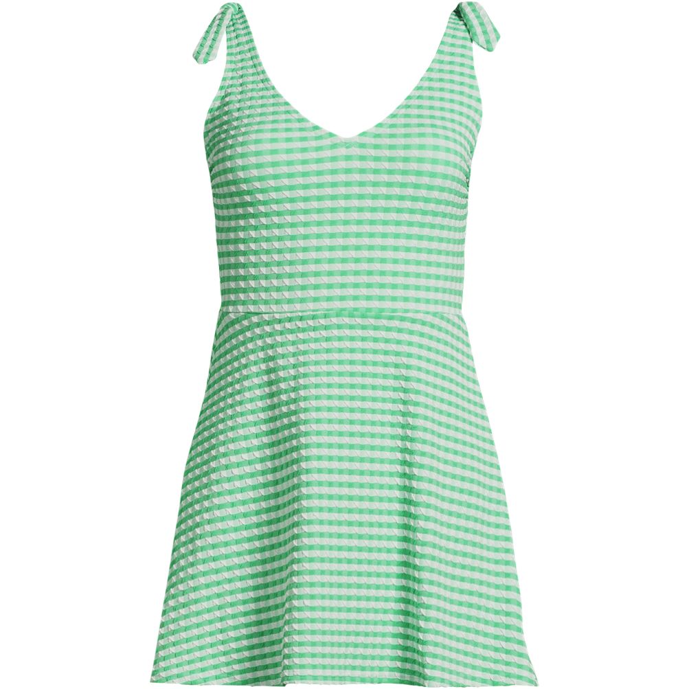 Women's Gingham Mini Swim Dress One Piece Swimsuit | Lands' End