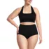 Women's Plus Size Chlorine Resistant Square Neck Halter Bikini Top, Front