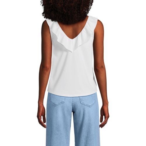 Women's Petite Lightweight Jersey Tank Top, Back