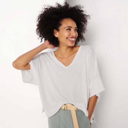 Women's Linen Blend Beach Top - primary
