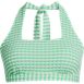 Women's Gingham Square Neck Halter Bikini Swimsuit Top, Front