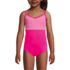 Girls Chlorine Resistant  X-Back Cut Out One Piece Swimsuit, Front