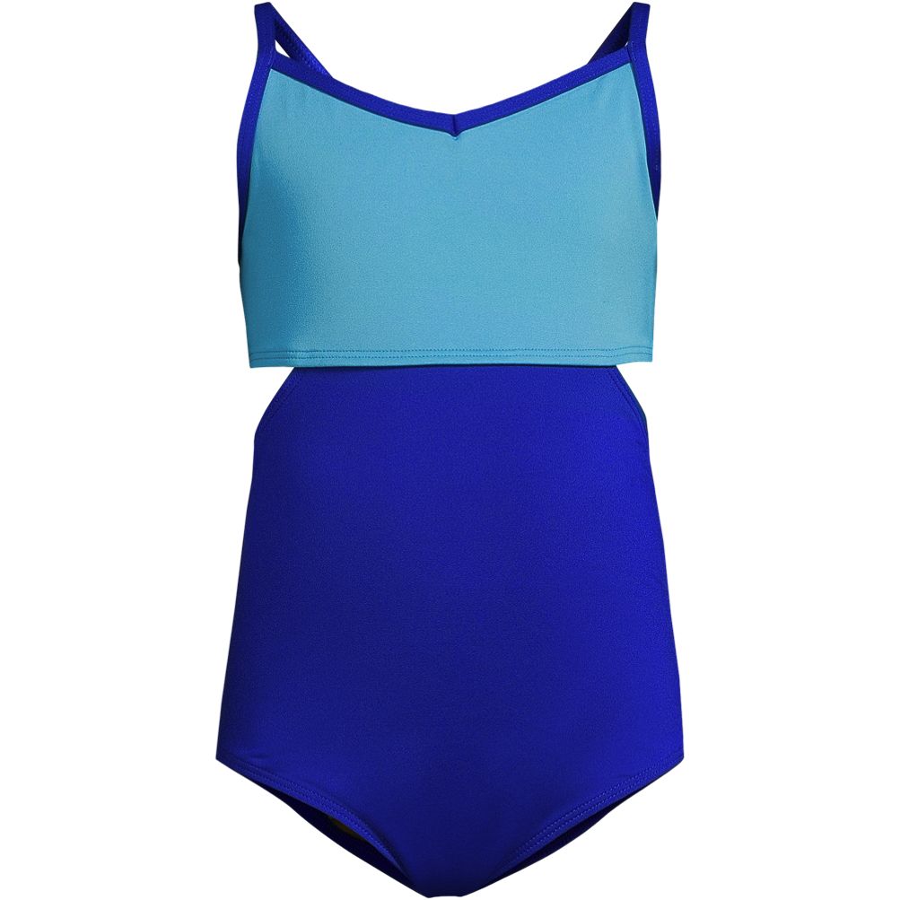 Girls Chlorine Resistant X-Back Cut Out One Piece Swimsuit | Lands