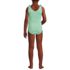 Girls Chlorine Resistant Gingham Tie Shoulder One Piece Swimsuit, Back
