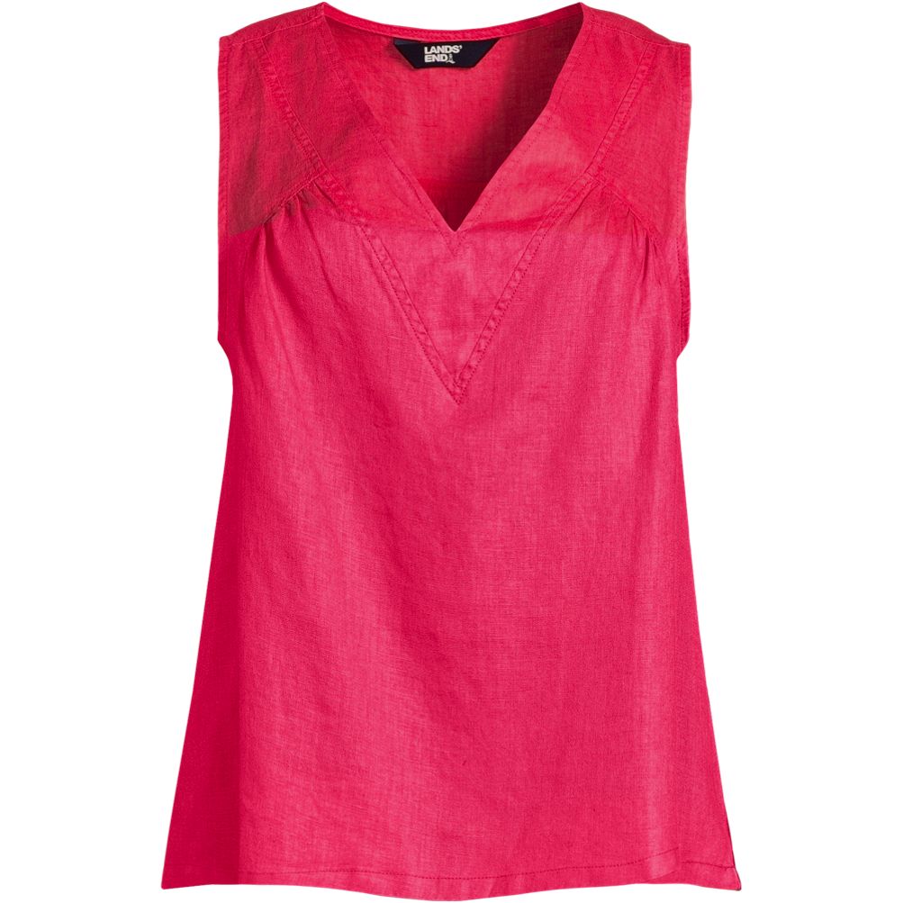 Women's Plus Size Linen V-neck Top | Lands' End