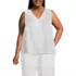 Women's Plus Size Linen V Neck Top, Front