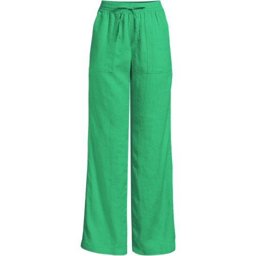 Women's Wide Leg Pullon Linen Trousers Lands' End