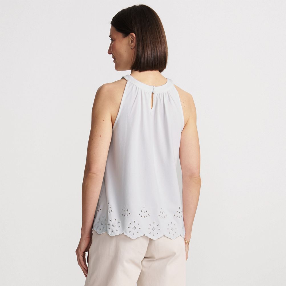 Women's Lightweight Jersey Eyelet Tank Top | Lands' End