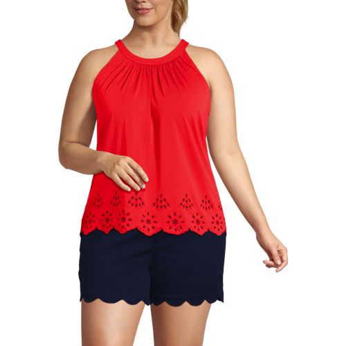 Eyelet Jersey Jacquard Sleeveless Top