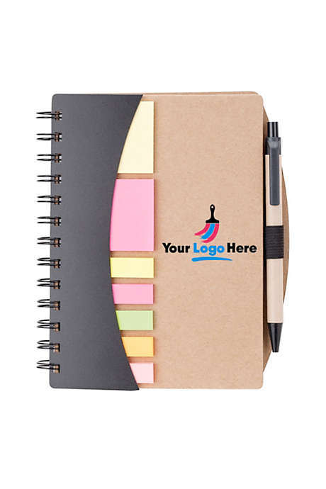 Broome Custom Logo Mini Journal with Pen Flags and Sticky Notes