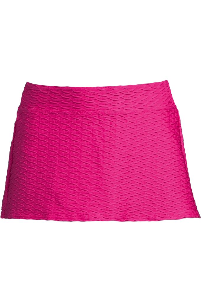 Women's Chlorine Resistant Texture Mini Swim Skirt Swim Bottoms - Lands' End - Pink - 2