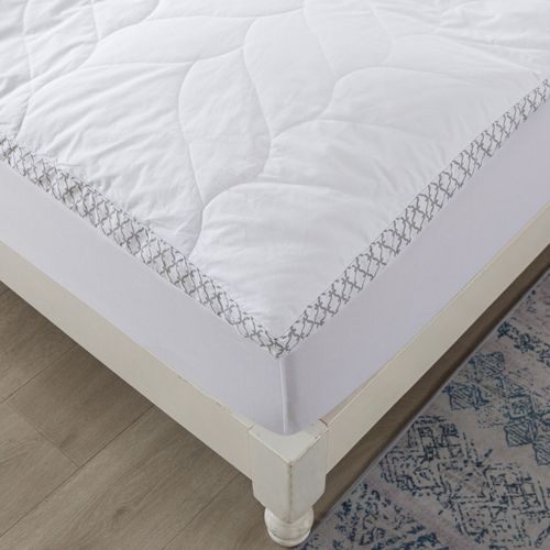 Waverly Cotton Quilted Dual Chamber Down Alternative and Duck Feather Mattress Topper - Thumbnail 2