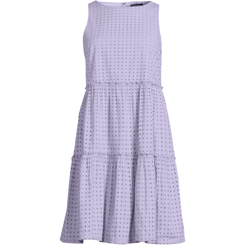 Women's Sleeveless Eyelet Shirt Dress | Lands' End