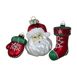 Northlight Red and Green Glass Christmas Ornaments Set of 3, alternative image
