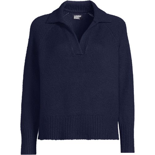 Lands' End Striped Collared Sweaters for Women