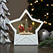 Northlight 7" Lighted White Star Christmas Snow Globe with Santa in Sleigh, alternative image