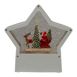 Northlight 7" Lighted White Star Christmas Snow Globe with Santa in Sleigh, alternative image