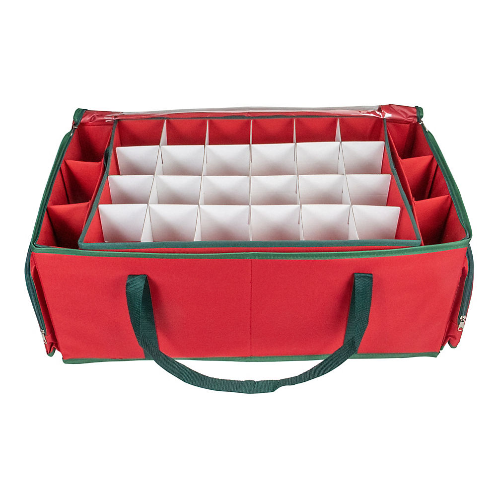 Northlight 24 Christmas Ornament Storage Bag with Removable Dividers