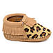 Minnetonka Toddler Leopard Riley Suede Bootie Moccasin Slippers, alternative image