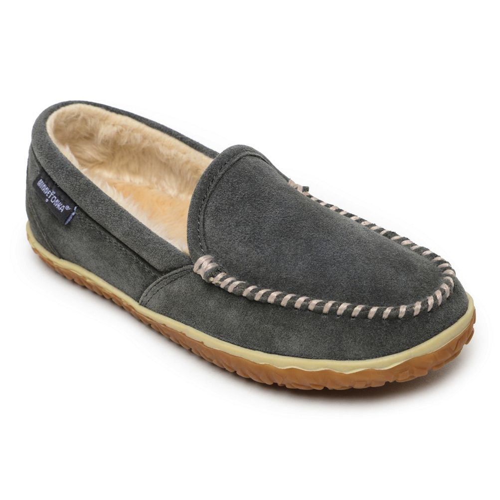 Gray discount minnetonka moccasins