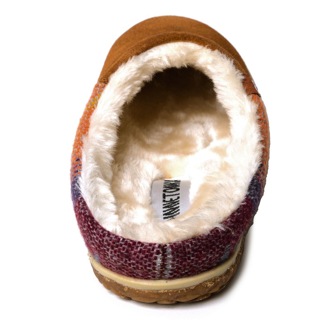Minnetonka Women's Tahoe Pattern Knit and Suede Clog Slippers