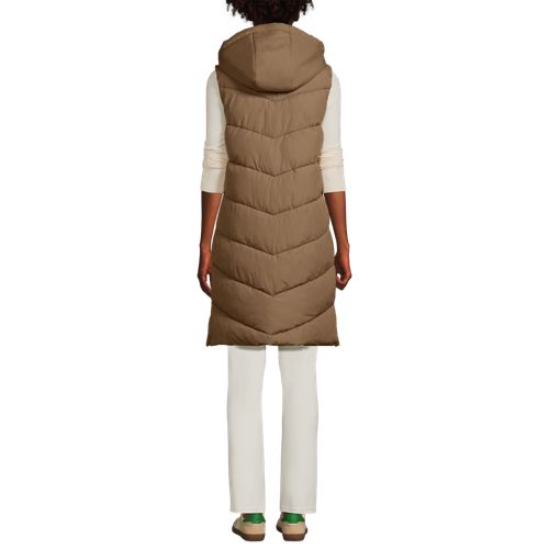  Lands' End Lange Steppweste, Damen, Größe:32-34 Regular, Beige, By Lands' End 