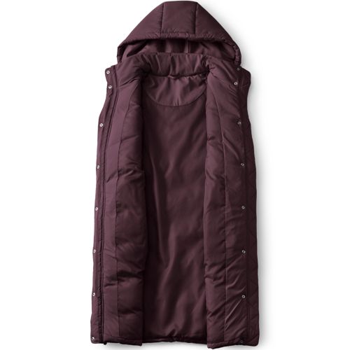  Lands' End Lange Steppweste, Damen, Größe:36-38 Regular, Rot, By Lands' End 