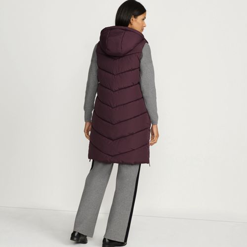  Lands' End Lange Steppweste, Damen, Größe:36-38 Regular, Rot, By Lands' End 