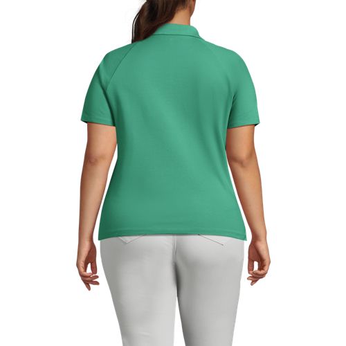  Lands' End Piqué-poloshirt Slim Fit Mit Kurzen ärmeln, Damen, Größe:48-50 Plus, Grün, Baumwolle/baumwoll-mischung, By Lands' End 