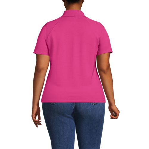  Lands' End Piqué-poloshirt Slim Fit Mit Kurzen ärmeln, Damen, Größe:48-50 Plus, Pink, Baumwolle/baumwoll-mischung, By Lands' End 